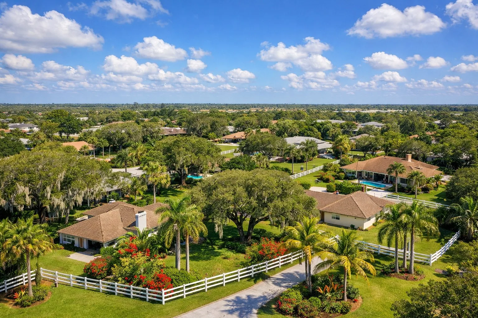 Aerial view of Davie, FL